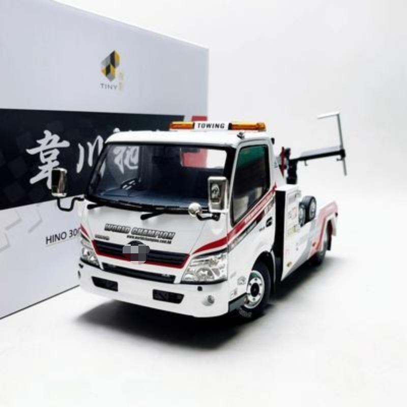 Tiny 1/18 HINO 300 Hong Kong Weichuan Trailer Road Clearing Vehicle Alloy Car Static Diecast Collection Model Car