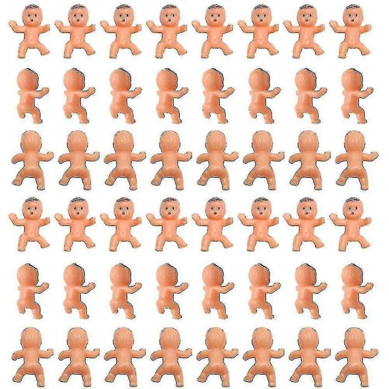 60 Pcs Mini Plastic Babies Kids Bath Toy Tiny Figurine Baby Shower Bathing Doll Bulk For Party Favor