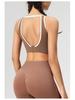 Women's Open-Back Shockproof Yoga Vest with Fixed Cup