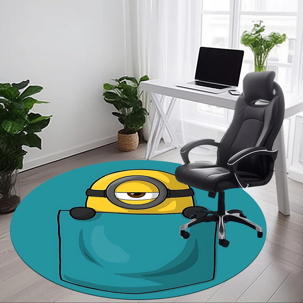 1pc Pocket Minion Office Round Area Rug, Under Office Chairs Bedroom Living Room Home Decor a1022272