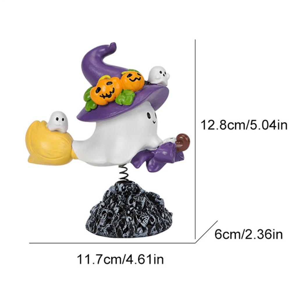 1pcs Funny Ghost Statue Home Sculpture With Spring For Living Room Entryway Bookshelf Themed Party Bedroom Holiday Porch