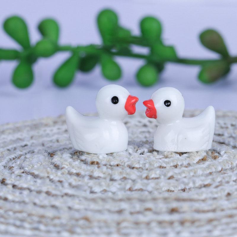 200-10pcs/set Resin Mini Ducks Ornament Miniature Figures Tiny Duck Handicraft Micro Landscape Dollhouse Decoration Accesories