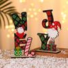 Christmas Colorful Wooden Desktop  Ornaments Letters Santa Creative Decor For Home Indoor Desktop Decoration