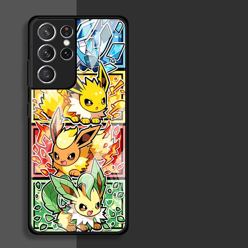 Cartoon Hot Pokemon Glass Case for Samsung Galaxy S26 S25 Ultra S24+ S25+ S23+ S24 S21 S23 Plus S20 FE S22 Luxury Phone Cover