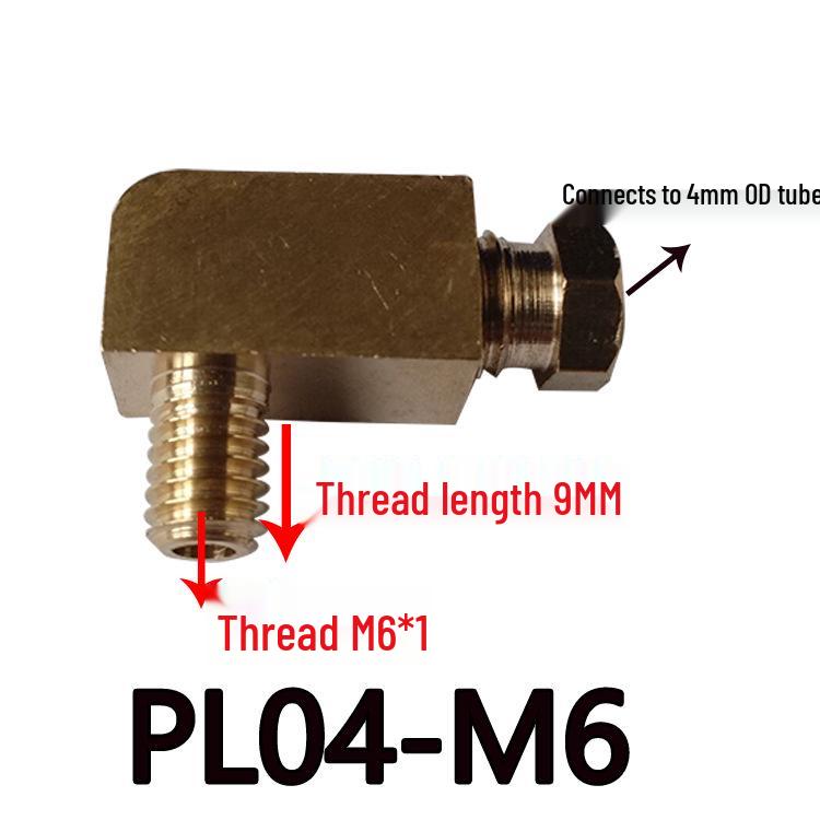 Right Angle Oil Nozzle for Machine Tool Engraving, Quick-Connect Steel Pipe Joint Sleeve