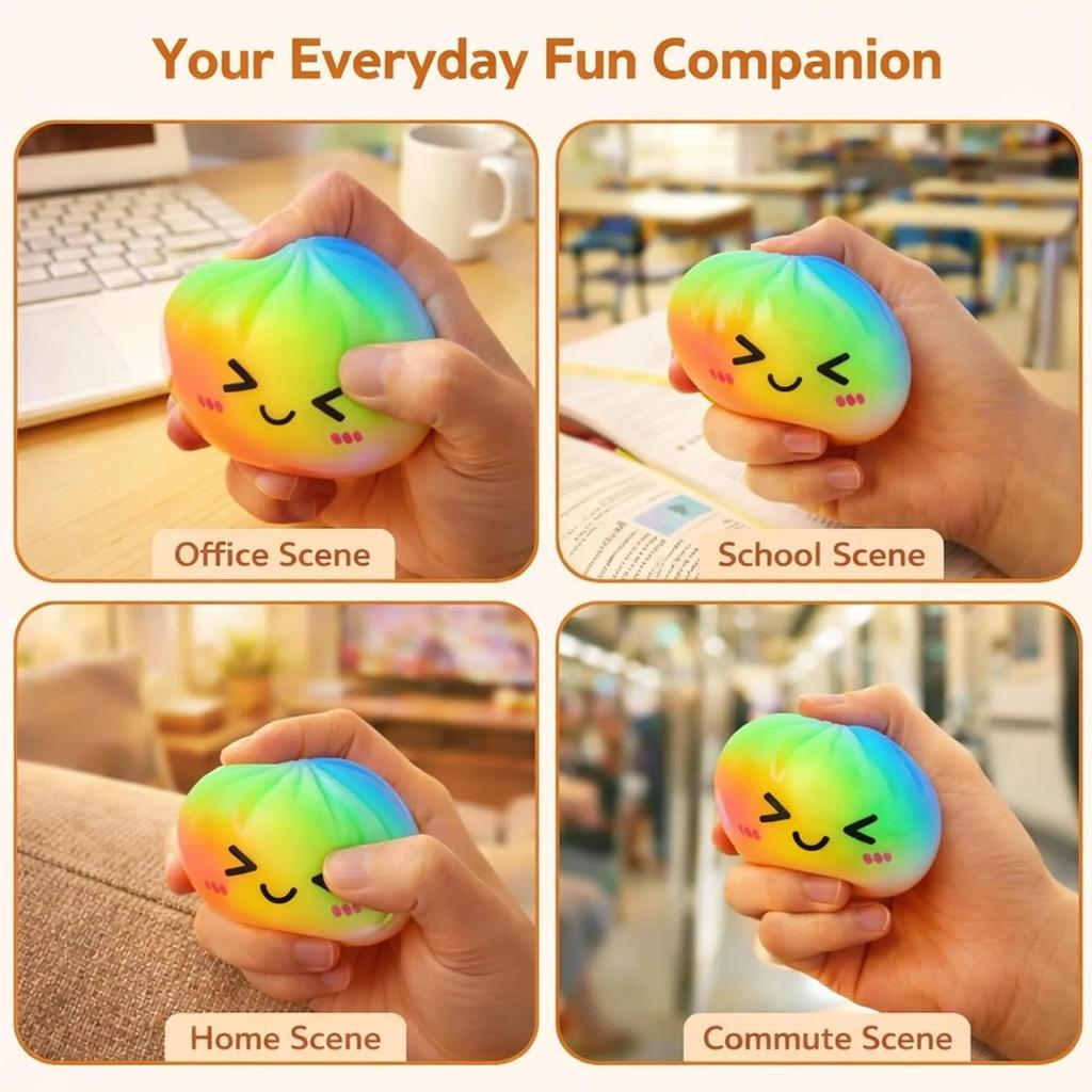 New Hot Colorful Dumpling Squishes Stress Balls Reusable Low Rebound Decompression Toys Dough Ball Unique Home Decoration Gifts