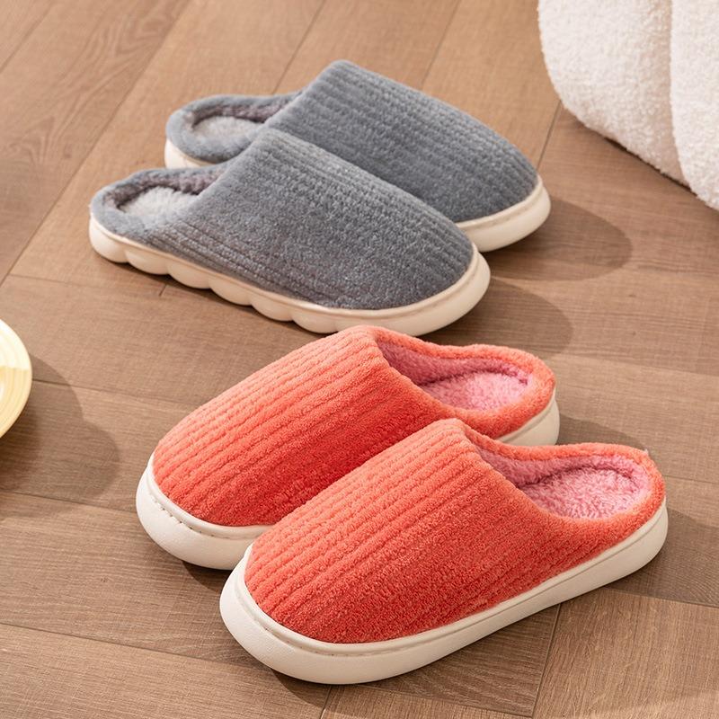 Cotton slippers women's autumn and winter new indoor home non-slip household plush thick-bottomed confinement slippers winter