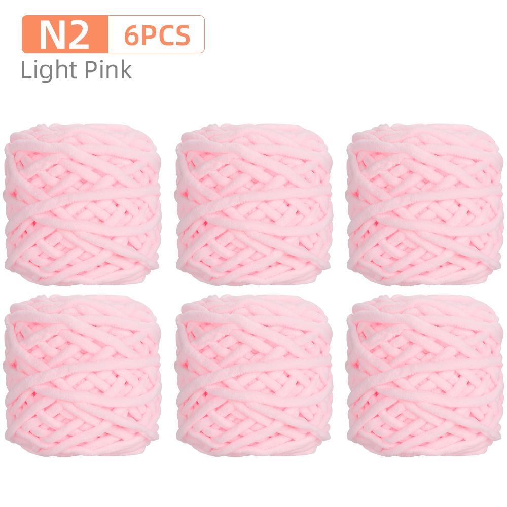 6Rolls DIY Soft Warm Snuggly Chenille Yarn, Velvet Iceland Puffy Yarn, Perfect for Knitting Crochet Sweater, Hat, Scarf, Blanket