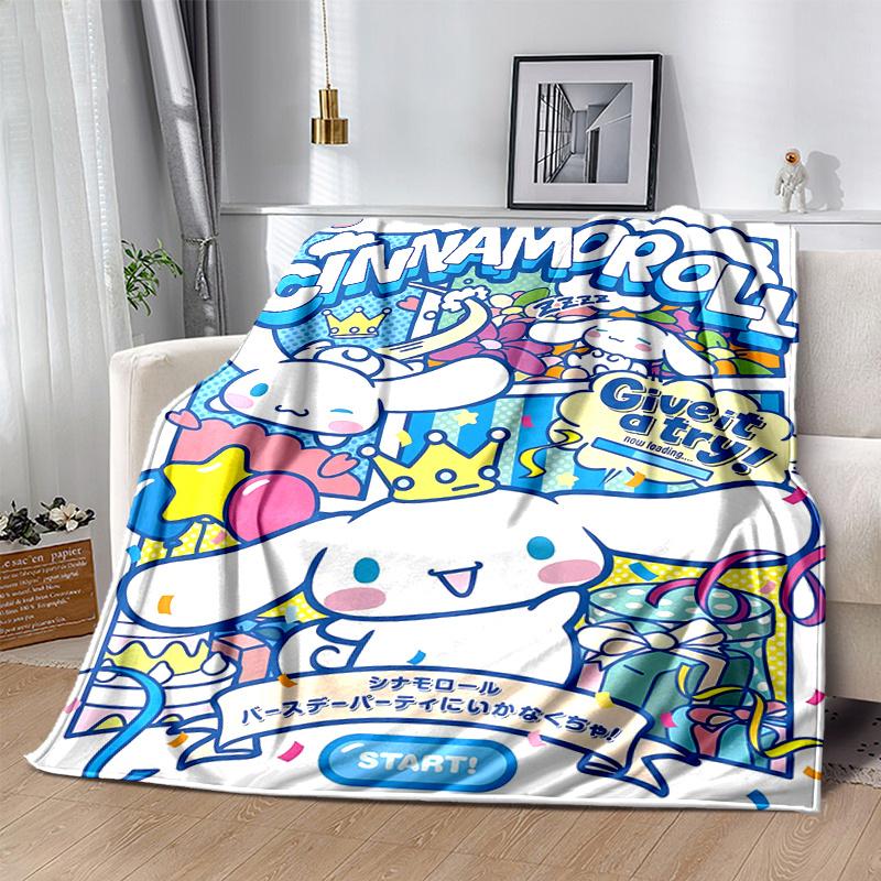 1pc Cinnamoroll's Birthday Bash Blanket, Cute Home Decor for All Seasons, Perfect Gift for Animal Lovers, Soft Throw Blanket, Ideal for Couch, Bed, or