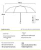 60-Bone Double-Rib Automatic Folding Umbrella: Black Sunshade & Rain Protection, Dual-Use for UV Sunscreen or Business Advertising.