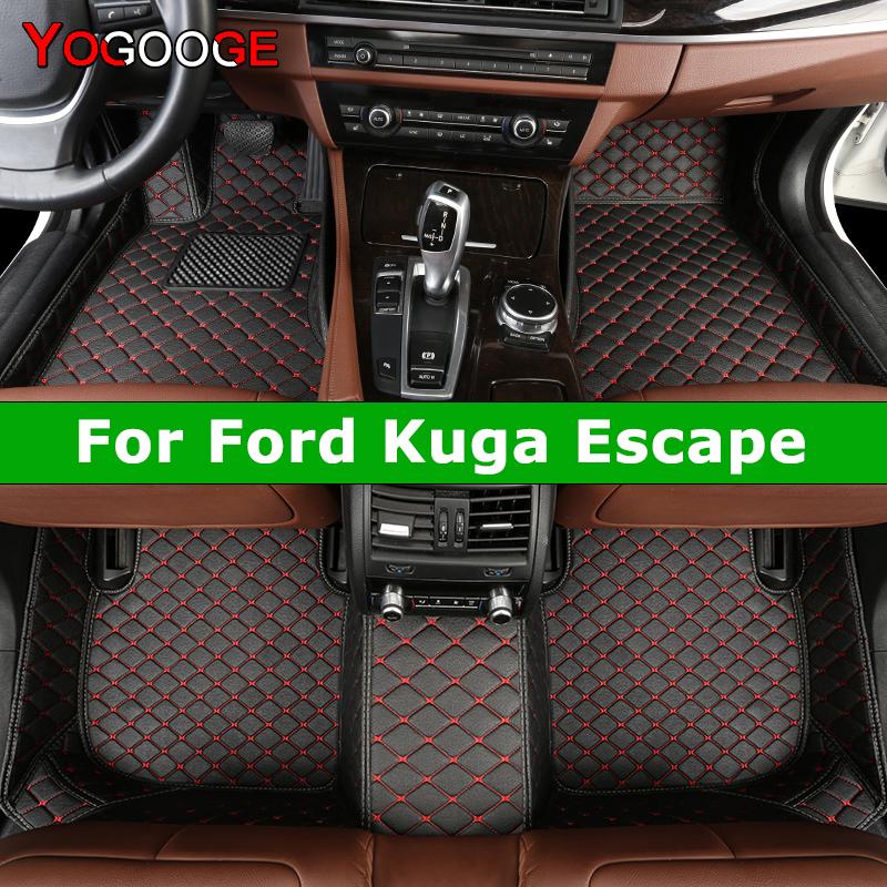 TQ011YOGOOGE Custom Car Floor Mats For Ford Kuga Escape 2012-2023 Auto Carpets Foot Coche Accessorie