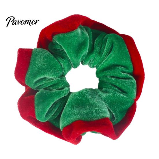 Soft Elastic Hair Bands for Women Christmas Velvet Scrunchies, Ties Girls, Lightweight Holiday Parties Contrast Color Ponytail Holder Accessories