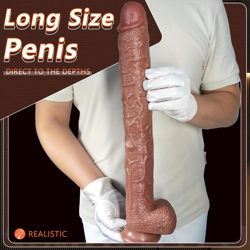 Realistic Long Dildo with Strong Suction Cup – Soft PVC G-Spot Stimulator, Strap-On Compatible, Adult Sex Toy for Women & Couples