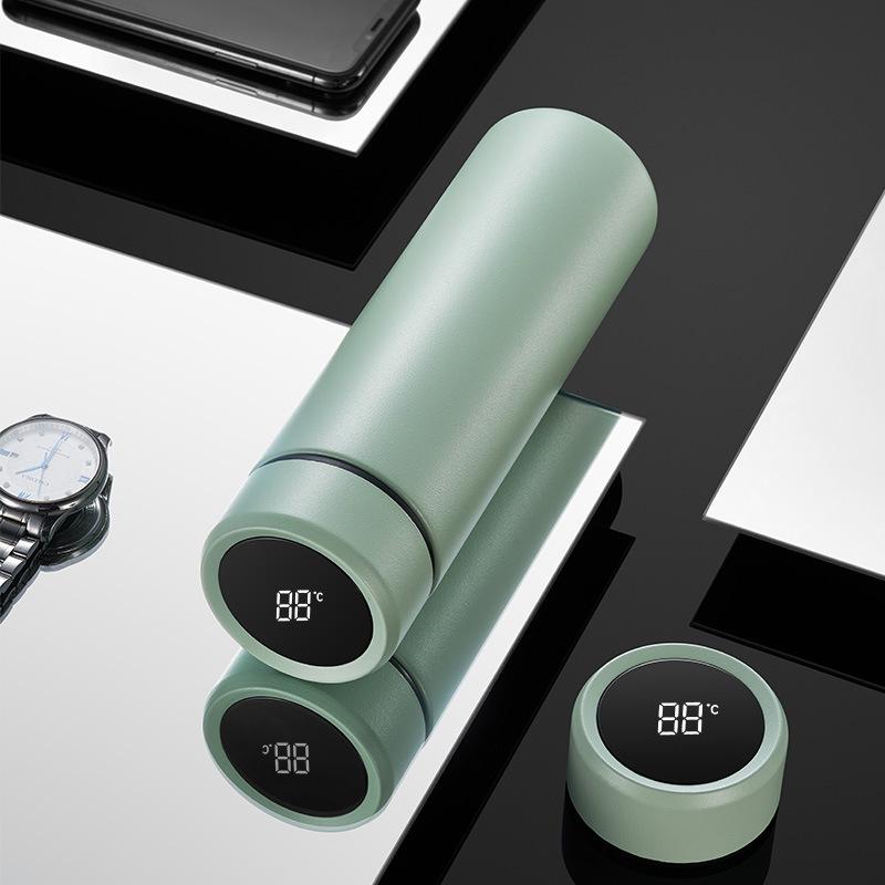 Portable Large-capacity Intelligence Thermos Cup 500ml Vacuum Flasks Stainless Steel Thermos Cup Water Bottle Travel Tea Mug Office Thermos Cup