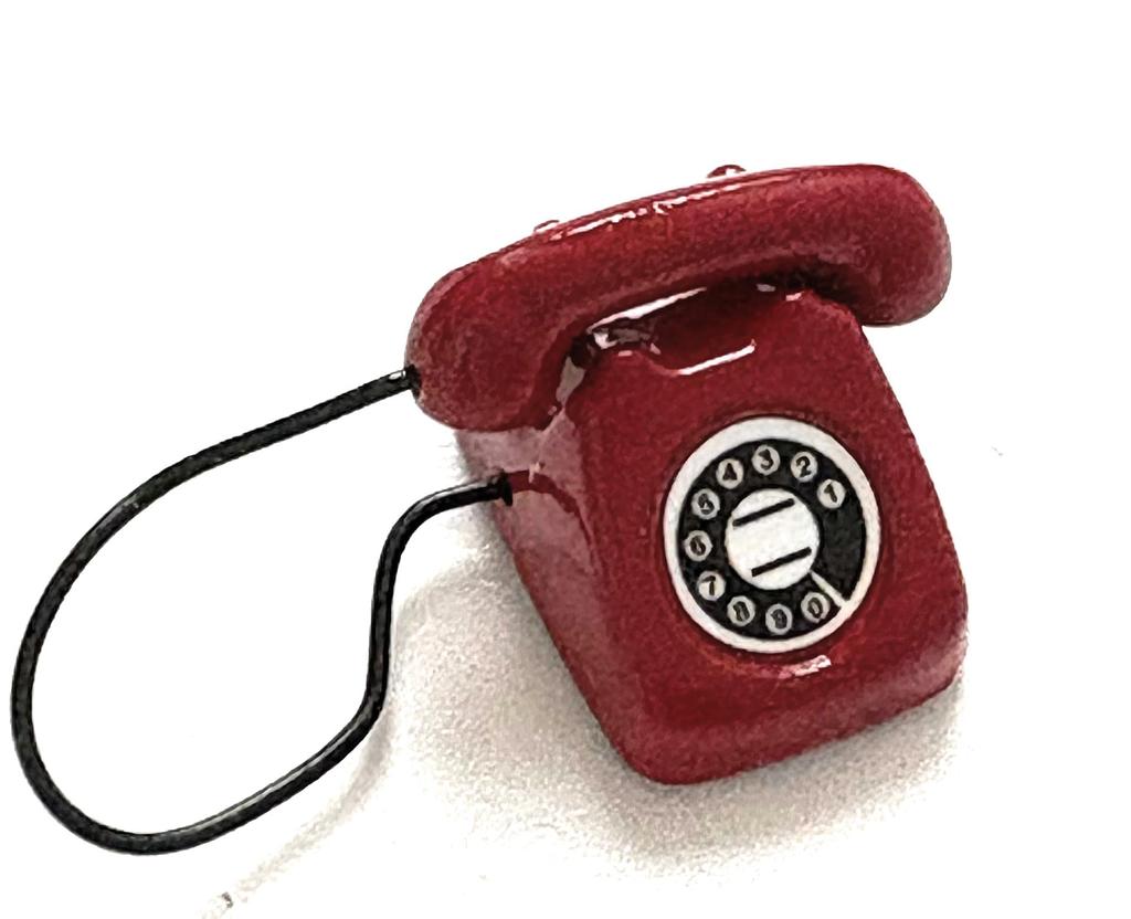 Miniaturowy czerwony telefon retro (1 kawałek)