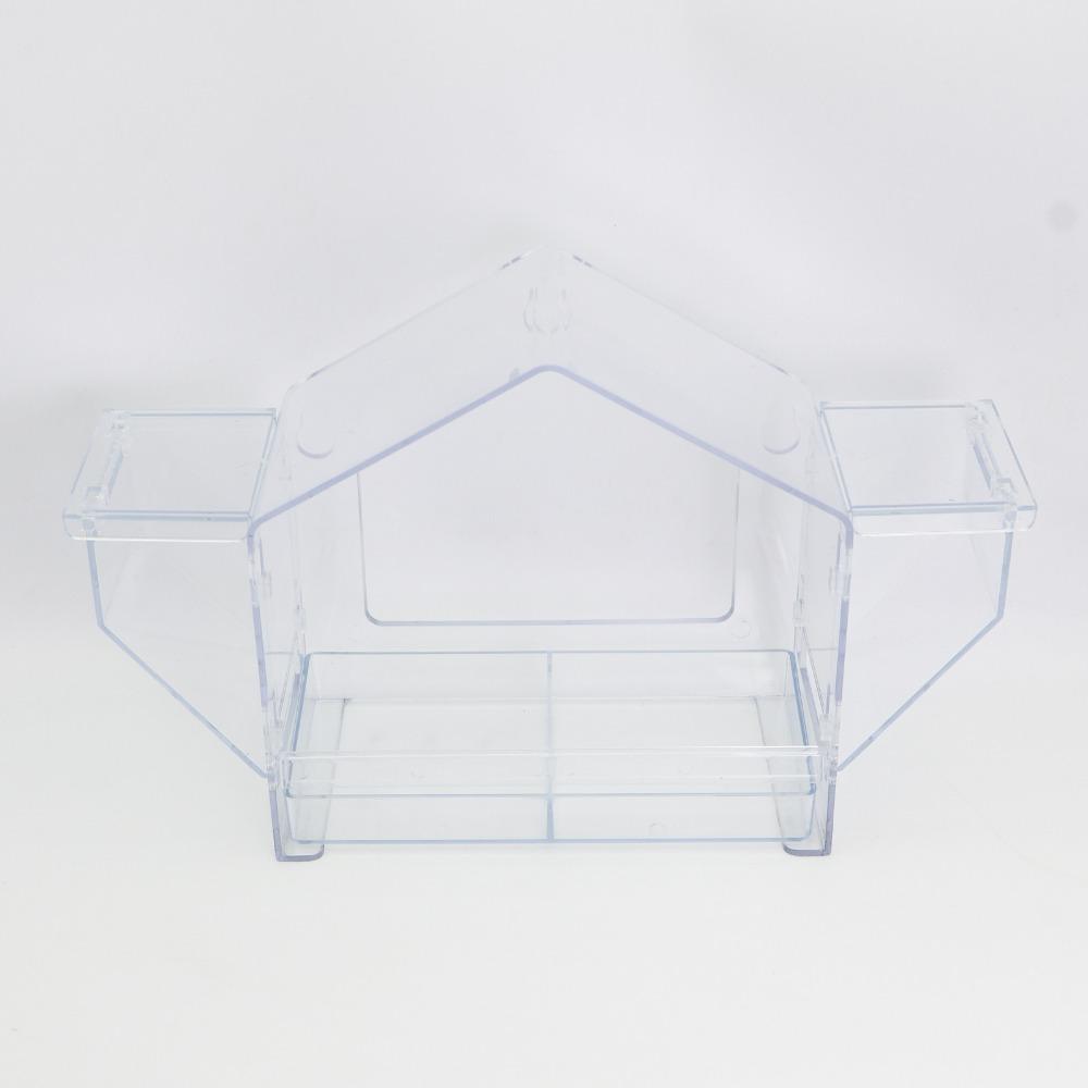 Clear Window Birds Feeder with Suction Cup Squirrel-Proof Bird Feeding Trays Spacious Birds Feeding House Parrot Parakeet