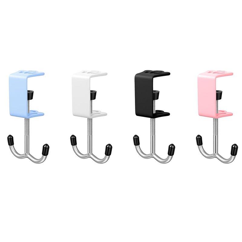 

Double-Hook Adjustable Detachable Movable Hooks 4-Pack For Table& Desk Heavy-Duty Bag Holder