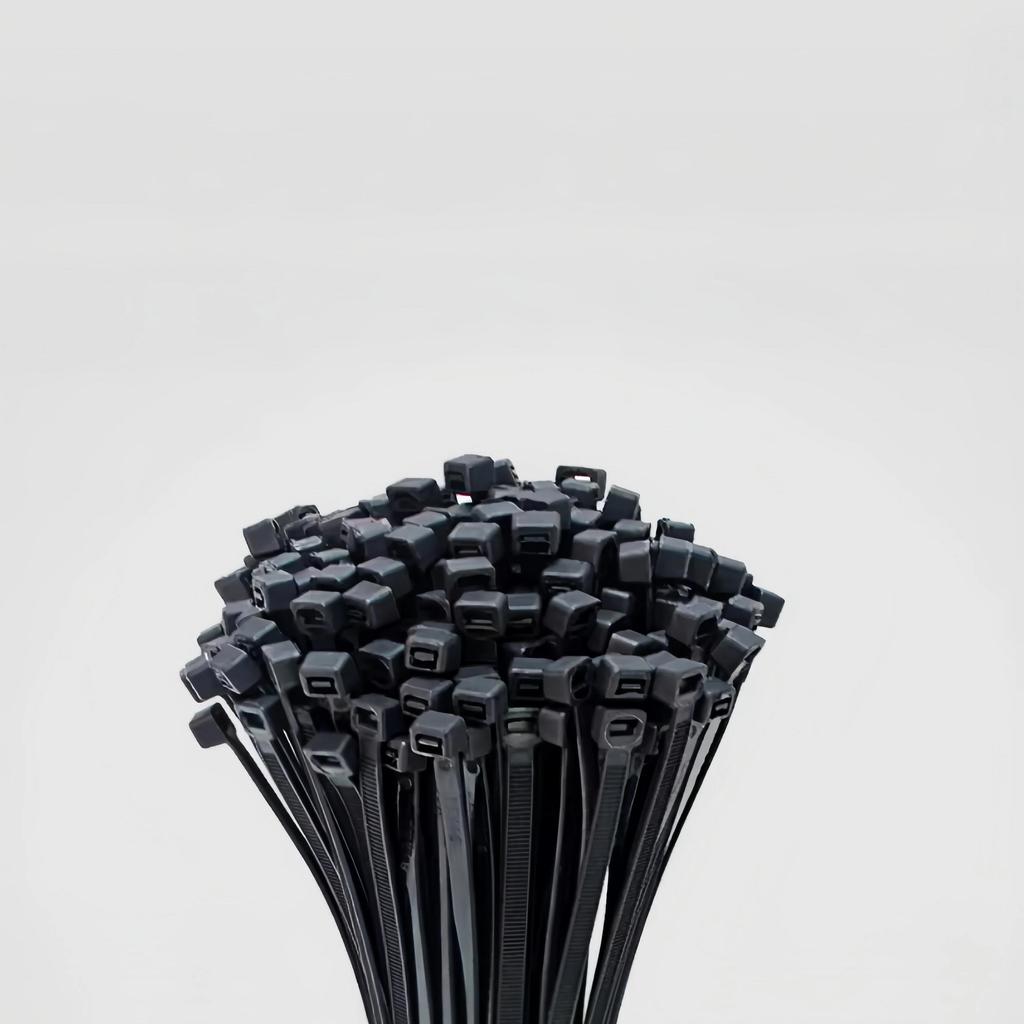 100 Black Nylon Cable Ties, High Tensile Strength, Uv Resistant, Fastening Loop Ties, Self-Locking, Suitable For Home And Office Wire Management