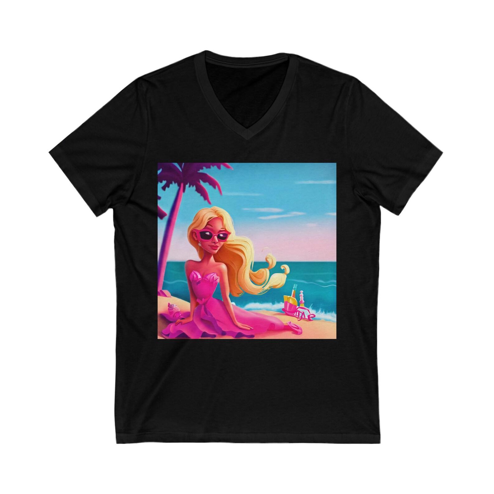 Blonde Beach Girl V-Neck Tee 150