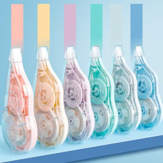 6Pcs Correction Tape Roller Set Smooth Compact Design No Drying Time Adhesive Grooves Built-in Roller Adhesive Tape