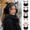 Gothic Foldable Plush Earmuffs Devil Horn Thermal Earmuffs Faux Fur Ear Warmers Winter Outdoor Use