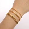 Punk Cuban Chain 3-10mm Wide Minimalist Bracelet Men Women Stainless Steel Gold Color Basic Hip Hop Figaro Chain Jewelry Gift