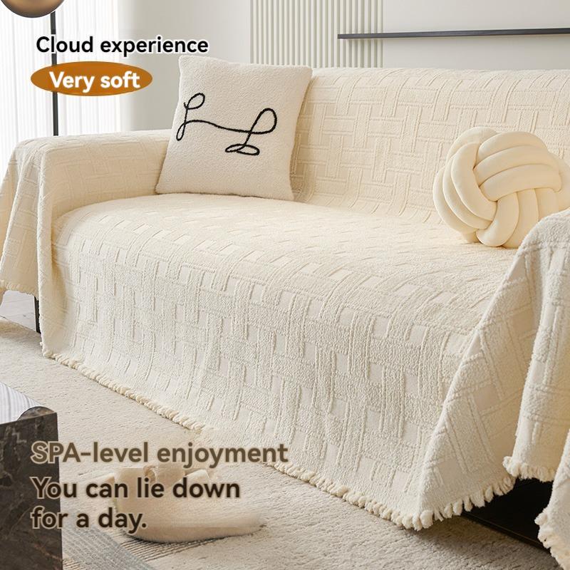 1pc Sofa Cover, Universal Sofa Slipcover For All Seasons, Non-slip Sofa Cover Blanket, Sofa Cushion Protective Cover, Suitable F
