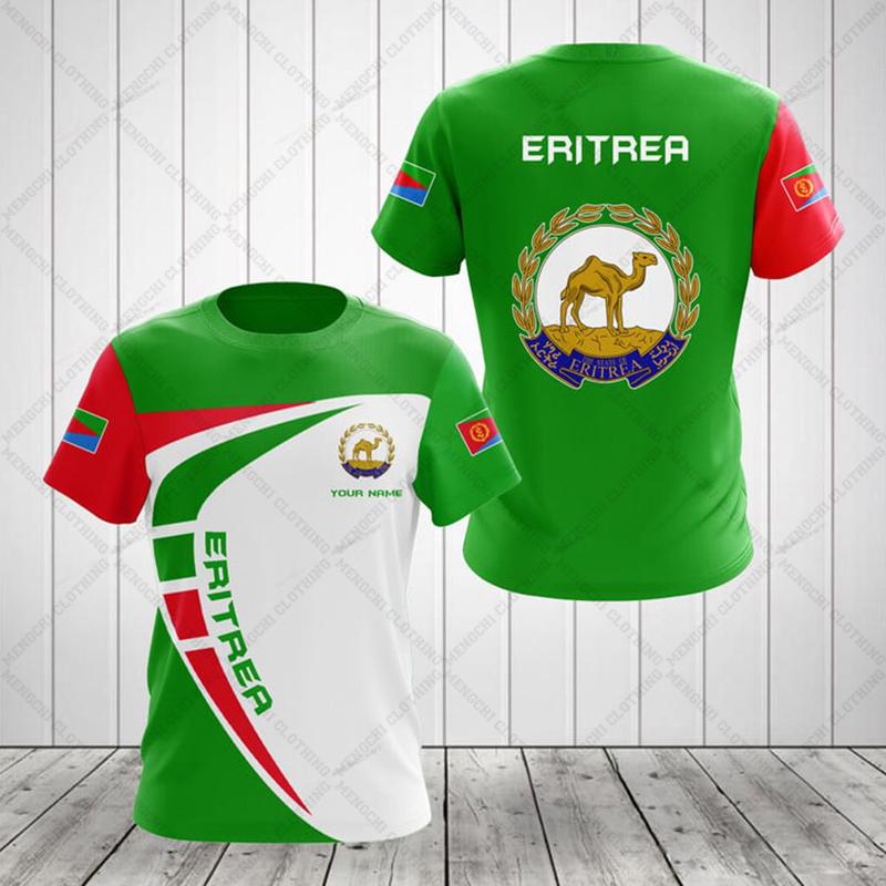 Customized Summer Casual Eritrea Flag Graphic T-shirts Men's Fashion E-Sports Jersey Soft Short Sleeve Tops Fast Dry Sportswear