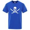 Pirateskull Print Funny Tshirts Man Wo100% Cotton T-Shirt Hip Hop Loose Tee Clothes Casual Fashion Casual Tops Streetwear