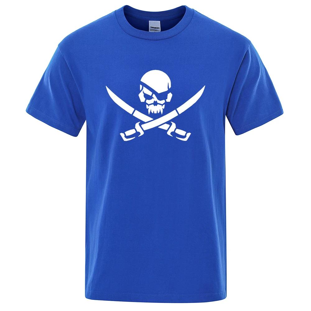 Pirateskull Print Funny Tshirts Man Wo100% Cotton T-Shirt Hip Hop Loose Tee Clothes Casual Fashion Casual Tops Streetwear
