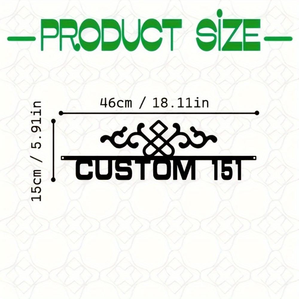 Vintage Black Metal Wall Art Deco Number Sign Custom Door Hanger Cartoon Matte Finish