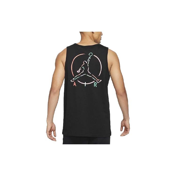Jordan Logo Print Round Neck Sports Vest Men Tops Black DB1552-010