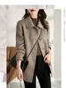 Korean Style High-End Autumn Winter New Maxi Fit Slim Stand Collar Doll Collar Wool Coat for Women