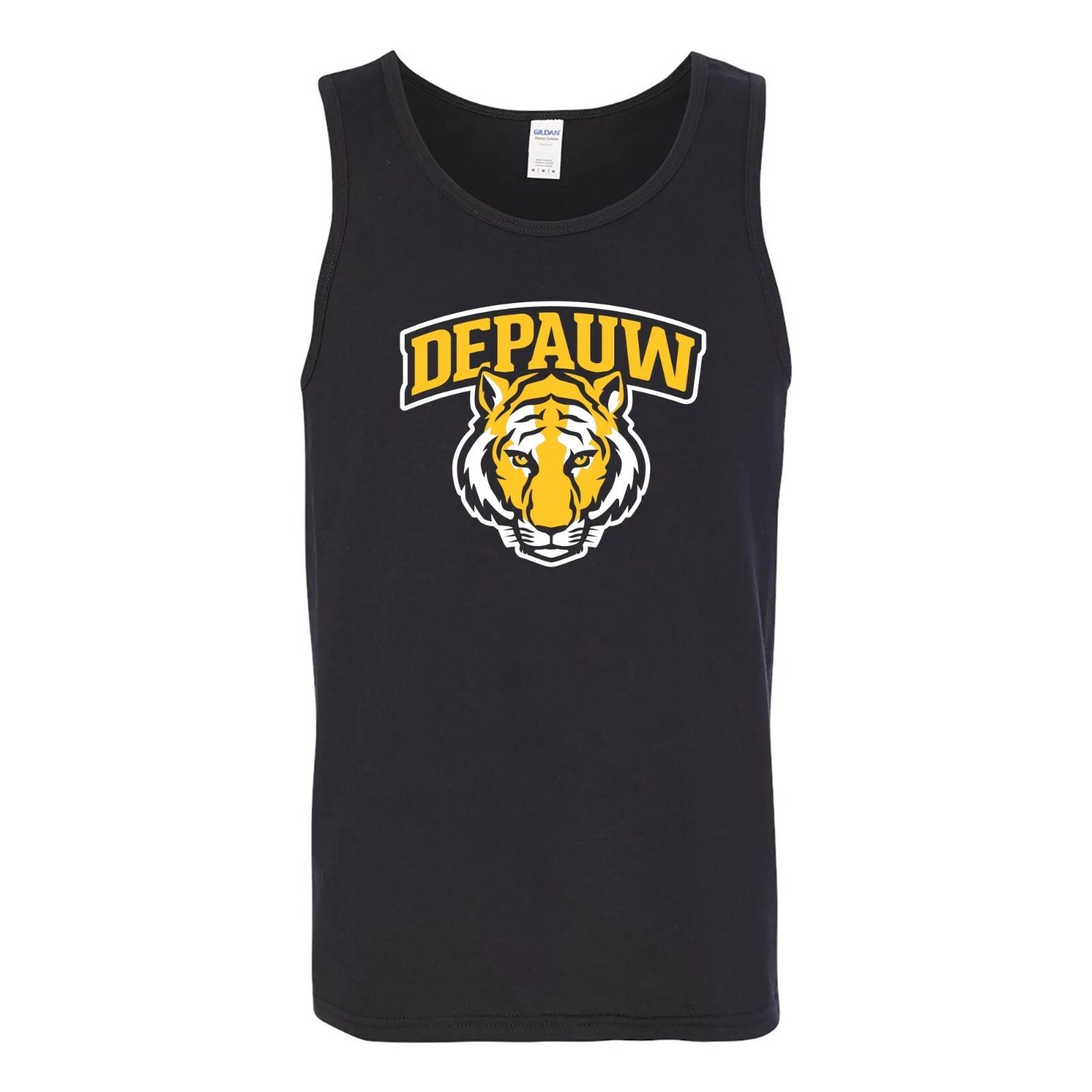 Depauw Tigers Arch Logo Tank Top - Black 3XL