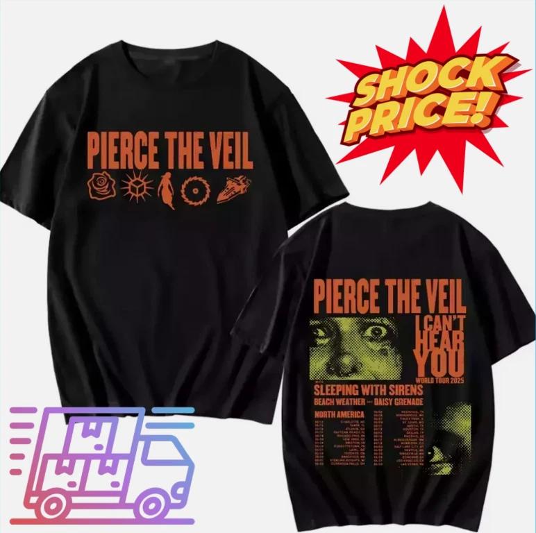 Pierce The Veil I Can t Hear You World Tour 2025 T-shirt Double Sided XL