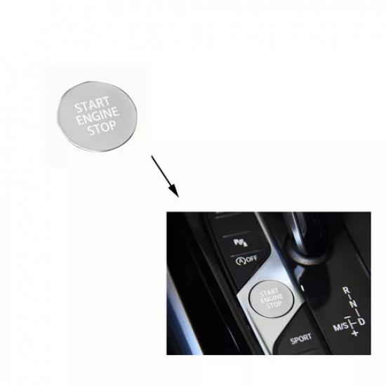 Silver Aluminum Alloy Car Engine Start Stop Button Cover Trim For BMW 3 G20 19+