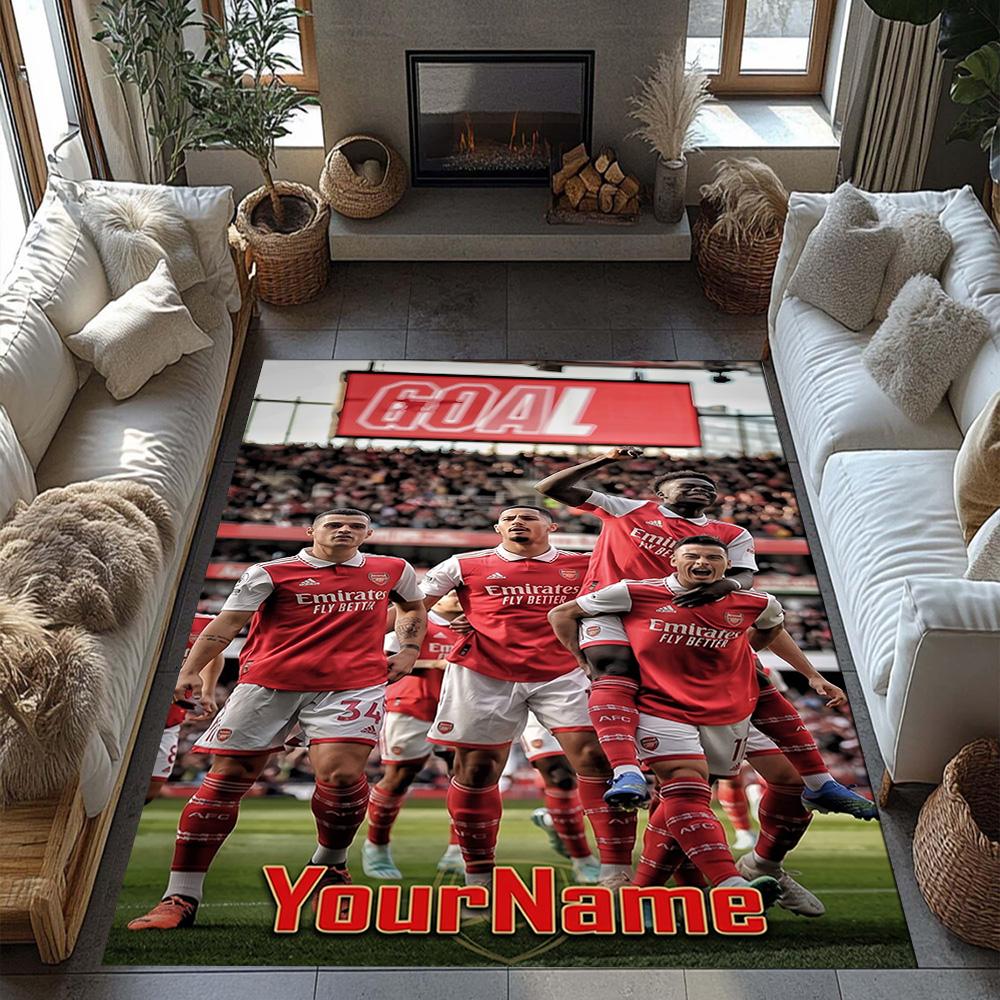 Arsenal Customizable Name Floor Mat Perfect for Living Rooms Hallway Playrooms Balcony Antislip Carpet Anime Office Decor