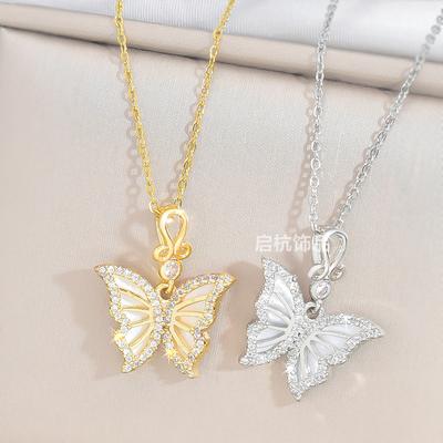 Butterfly Necklace Women'S Light Luxury Simple Trend Collarbone Chain