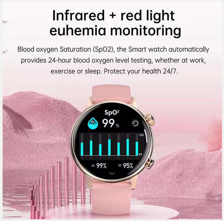 Smartwatch Women NFC Heart Rate Monitorng Bluetooth Call Watch Voice Assistant Sport Fitness Waterproof Smart Watch