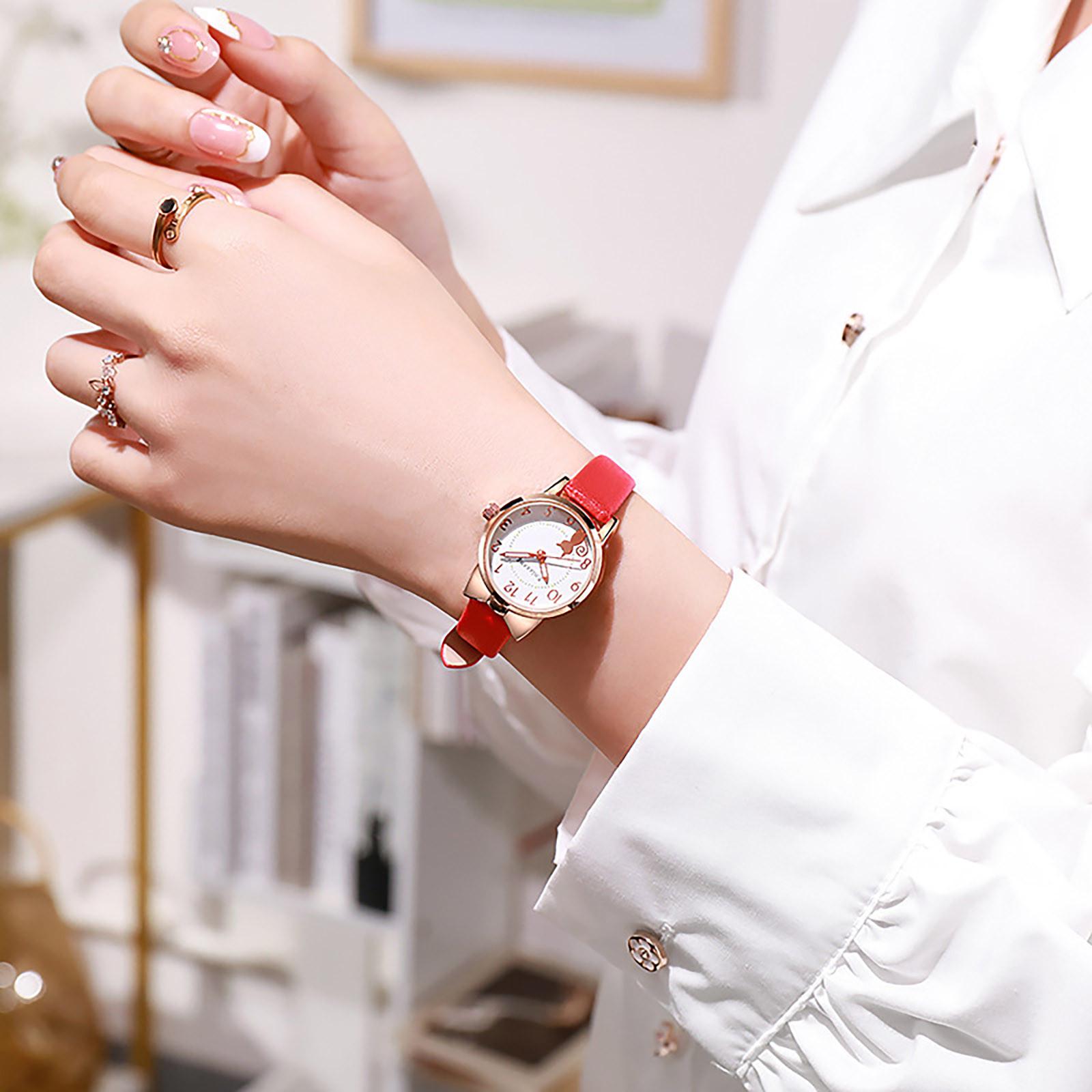 

И модные квадратные часы для женщин, универсальные и повседневные кварцевые часы для женщин One Size красный