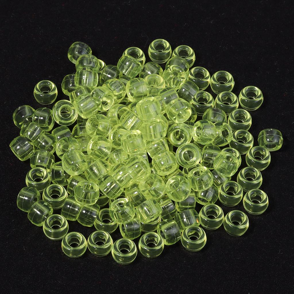 200pcs Transparent Acrylic Beads 6x9mm Big Hole Loose Spacer Beads For Jewelry Making DIY Necklace Bracelets Key Chain Supplies