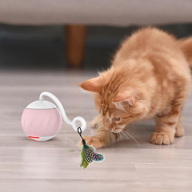 Interactive Cat Ball Toy With Sound Automatic Moving Ball Cat Toy Robotic Kitten Toy Cat Moving Toy Cat Scratcher Toy