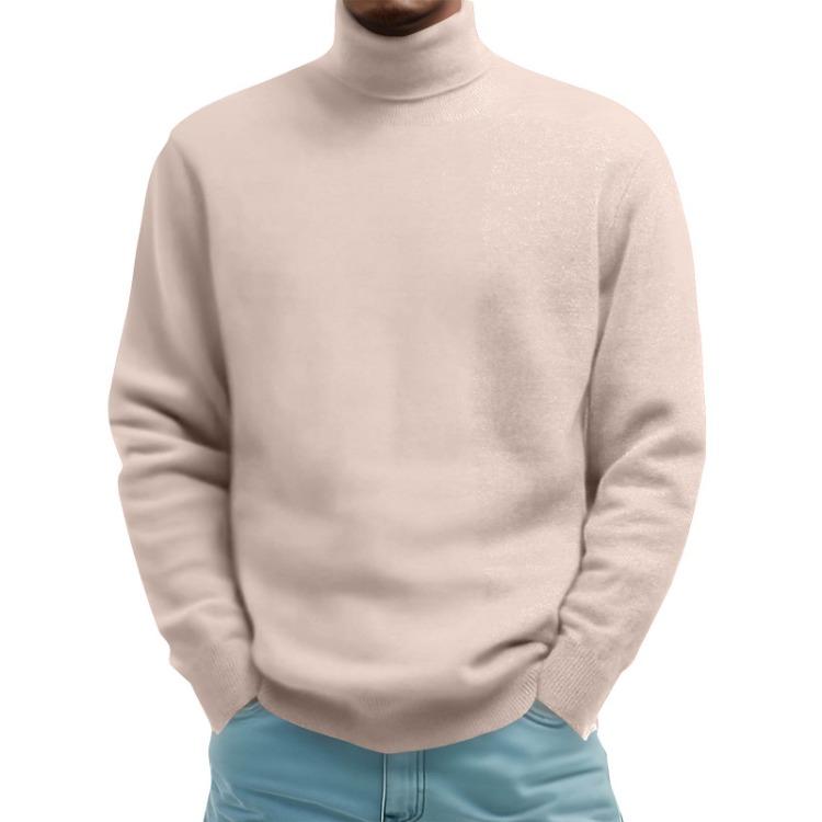Men Knitted High Neck Sweater Long Sleeve Casual Comfort Top S верблюд