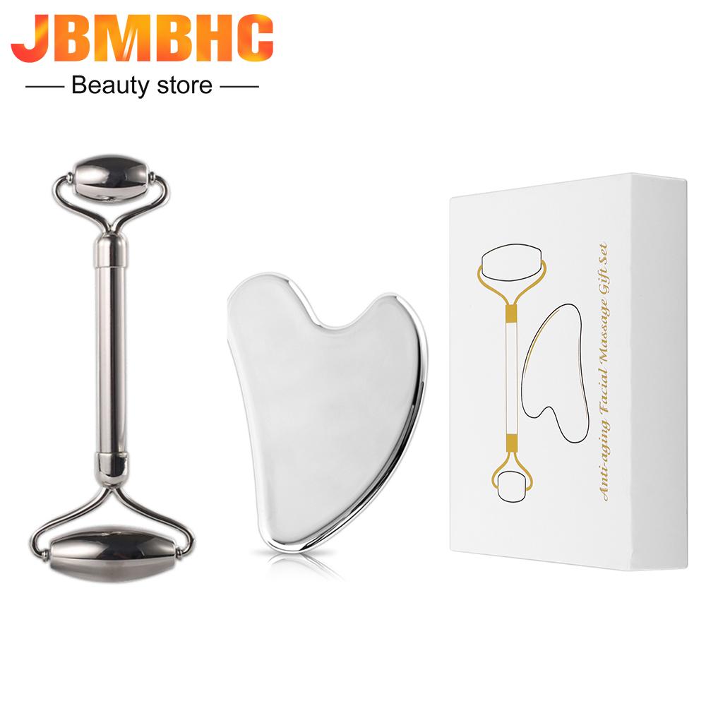 

Stal Steel Facial Msager a Sha Set ha & Roller Face Lift Device Ne Ba Foot Leg Body Rexg Msage Tools