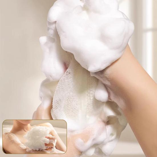 2 In 1 Bath Ball Elastic Hexagonal Mesh Shower Ball Foam-enhancing Bath Accessory Bubble-boosting Shower Tool
