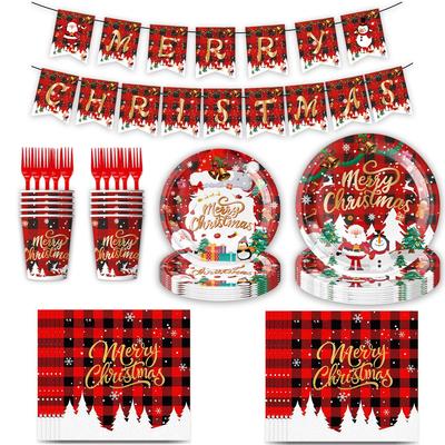 European Santa Claus Christmas Party Tableware & Decorations Set