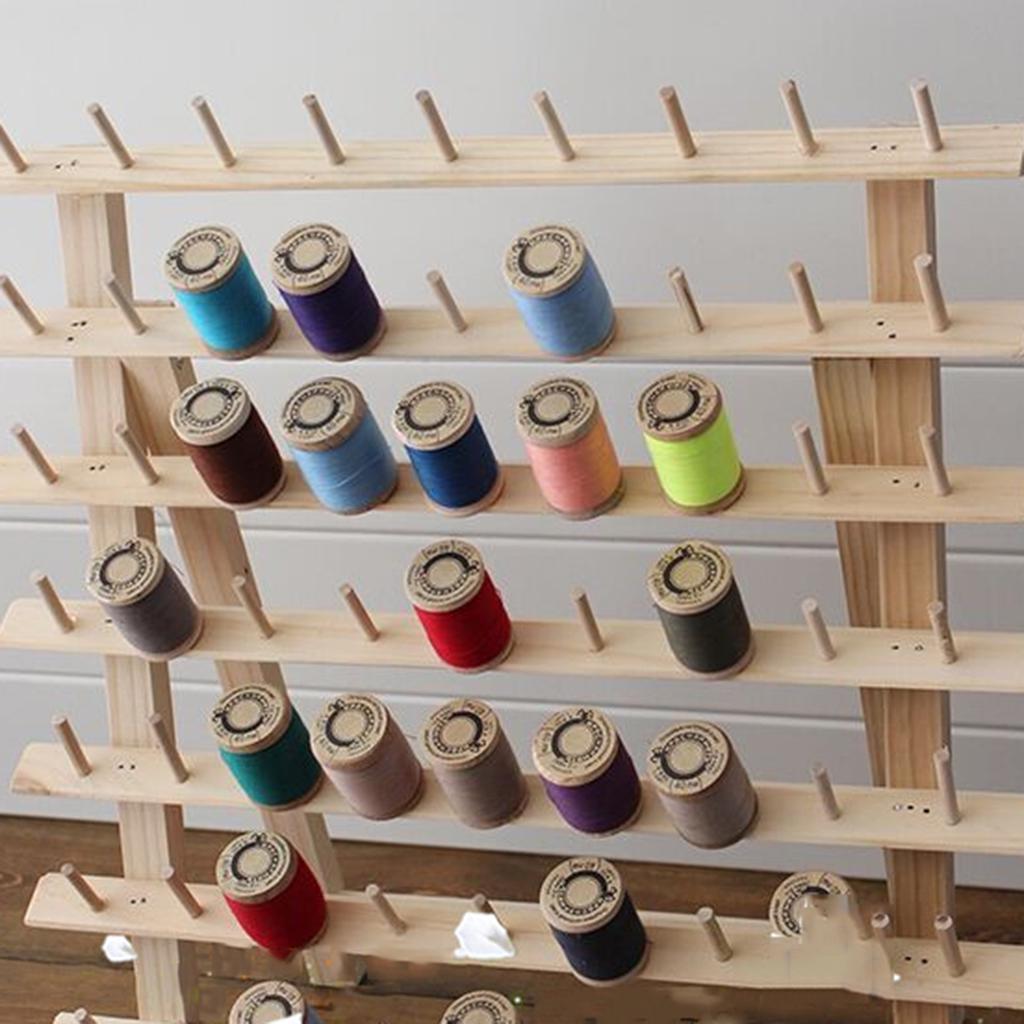 Buy Thread Rack 120 Spools Wood Folded Thread Rack Sewing Embroidery ...