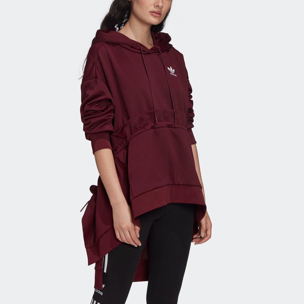 Adidas Originals Fashion Comfortable Hooded Long Sleeve Striped Sweatshirt Women Hoodies Dark-Purple FT9889