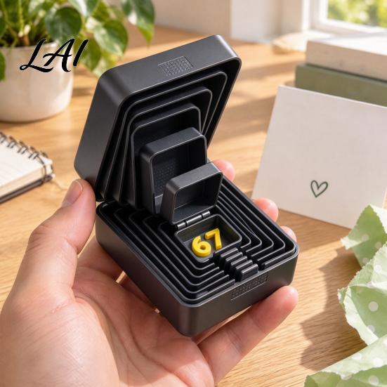 Interaktive Geschenkboxen für Kinder 3D-gedruckte verschachtelte Überraschungsbox mehrschichtige Box-in-Box Streich 67 Geburtstags-Scherzgeschenke Freunde Wiederverwendbar scharniert Geburtstag
