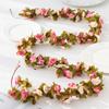 250CM Artificial Rose Flowers Wedding Home Room Decoration Spring Autumn Garden Arch Christmas Rattan DIY Gift Fake Plants Vine